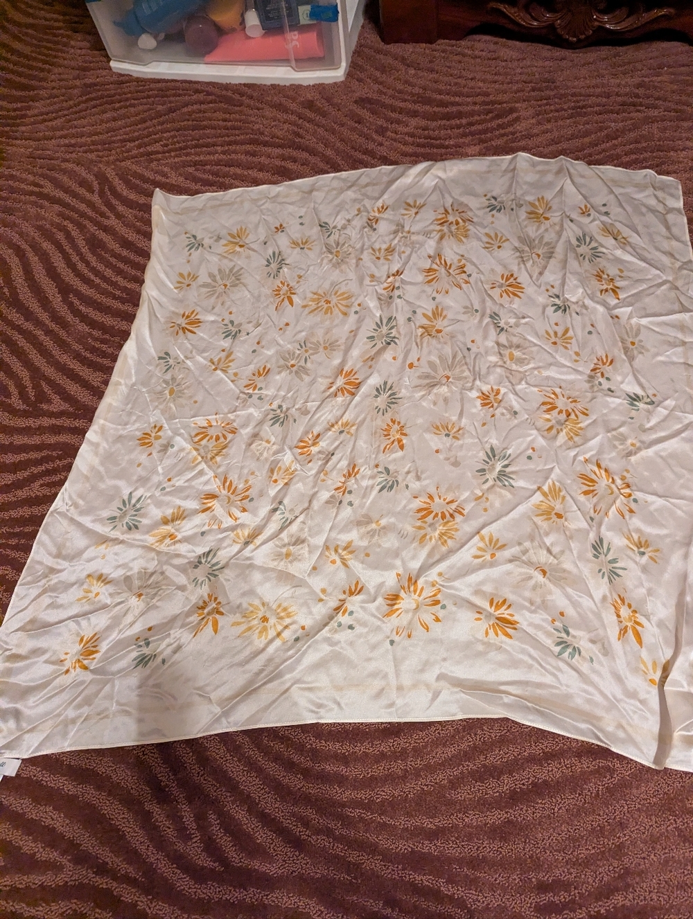 Madewell Silk Floral Print Square Scarf